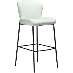 DAN-FORM Barhocker Glamorous Beige/Schwarz Kunstleder/Metall 49 cm 105 cm - Farbe: hellbeige, schwarz - Material: Kunstleder, Metall - Barhocker