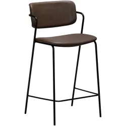 DAN-FORM Barhocker 2er-Set Zed Braun/Schwarz Kunstleder 51.5 cm 96 cm - Barhocker 2er-Set