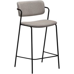 DAN-FORM Barhocker 2er-Set Zed Grau/Schwarz Stoff 51.5 cm 96 cm - Barhocker 2er-Set