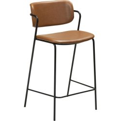 DAN-FORM Barhocker 2er-Set Zed Braun Kunstleder 51.5 cm 96 cm - Farbe: Hellbraun - Barhocker 2er-Set
