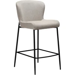 DAN-FORM Barhocker Glam Beige/Schwarz Stoff/Metall 49 cm 96 cm - Farbe: Beige, Schwarz - Material: Stoff, Metall - Barhocker