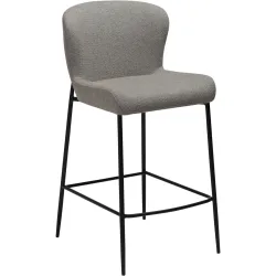 DAN-FORM Barhocker Glam Grau/Schwarz Stoff/Metall 49 cm 96 cm - Farbe: Hellgrau, Schwarz - Material: Stoff, Metall - Barhocker