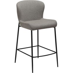 DAN-FORM Barhocker Glam Grau/Schwarz Stoff/Metall 49 cm 96 cm - Farbe: Hellgrau, Schwarz - Material: Stoff, Metall - Barhocker