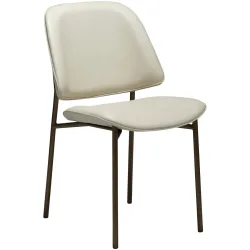 DAN-FORM Stuhl 2er-Set Ohmy Gold/Beige Kunstleder 47.4 cm - Farbe: creme/gold - Stuhl 2er-Set