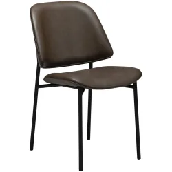 DAN-FORM Stuhl 2er-Set Ohmy Braun/Schwarz Kunstleder 47.4 cm - Stuhl 2er-Set
