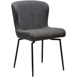 DAN-FORM Stuhl 2er-Set Glam Grau/Schwarz Stoff 50 cm - Stuhl 2er-Set