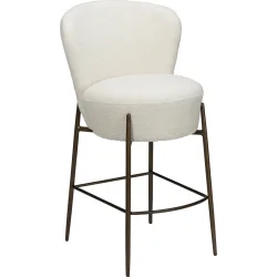 DAN-FORM Barhocker Orbit Gold/Weiss Stoff 51.5 cm 92.5 cm - Farbe: weiss/gold - Barhocker