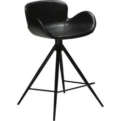 DAN-FORM Barhocker 2er-Set Gaia Schwarz Kunstleder/Metall 55 cm 87 cm - Farbe: Black - Material: Kunstleder, Metall - Barhocker 2er-Set