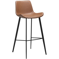 DAN-FORM Barhocker 2er-Set Hype Braun/Schwarz Kunstleder/Metall 50.5 cm 101 cm - Farbe: Cognac, Schwarz - Material: Kunstleder, Metall - Barhocker