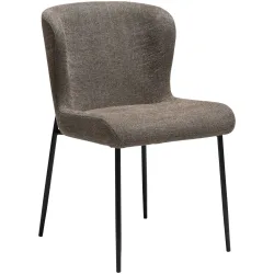 DAN-FORM Stuhl 2er-Set Glam Braun/Schwarz Stoff 50 cm - Stuhl 2er-Set