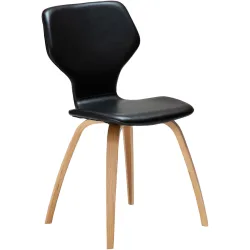 DAN-FORM Stuhl 2er-Set S.I.T Schwarz Kunstleder 46 cm - Farbe: schwarz/Eiche - Stuhl 2er-Set