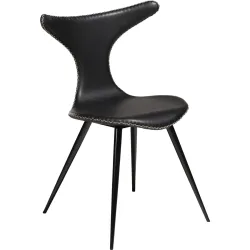 DAN-FORM Stuhl 2er-Set Dolphin Schwarz Kunstleder 55.5 cm - Farbe: Black - Stuhl 2er-Set