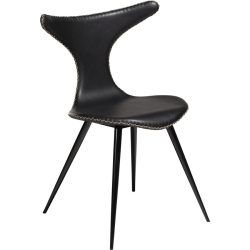 DAN-FORM Stuhl 2er-Set Dolphin Schwarz Kunstleder 55.5 cm - Farbe: Black - Stuhl 2er-Set