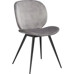 DAN-FORM Stuhl 2er-Set Cloud Grau Samt 50 cm - Farbe: Grey - Stuhl 2er-Set