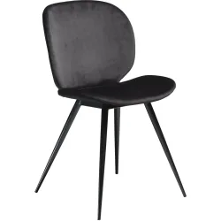 DAN-FORM Stuhl 2er-Set Cloud Schwarz Samt 50 cm - Farbe: Black - Stuhl 2er-Set