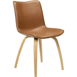 DAN-FORM Stuhl 2er-Set Glee Braun Kunstleder 47.5 cm - Stuhl 2er-Set