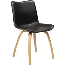 DAN-FORM Stuhl 2er-Set Glee Schwarz Kunstleder 47.5 cm - Farbe: schwarz/Eiche - Stuhl 2er-Set