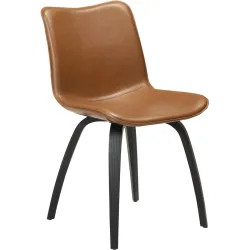 DAN-FORM Stuhl 2er-Set Glee Braun Kunstleder 47.5 cm - Farbe: Hellbraun - Stuhl 2er-Set