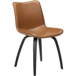 DAN-FORM Stuhl 2er-Set Glee Braun Kunstleder 47.5 cm - Farbe: Hellbraun - Stuhl 2er-Set