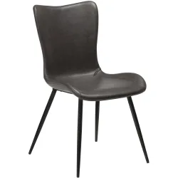DAN-FORM Stuhl 2er-Set Medusa Grau Kunstleder 49.5 cm - Farbe: Grey - Stuhl 2er-Set
