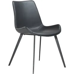 DAN-FORM Stuhl 2er-Set Hype Schwarz Kunstleder 51 cm - Farbe: Black - Stuhl 2er-Set