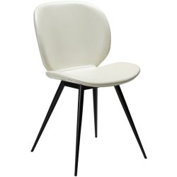 DAN-FORM Stuhl 2er-Set Cloud Beige Kunstleder 50 cm - Farbe: Beige/Schwarz - Stuhl 2er-Set