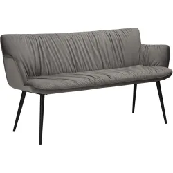 DAN-FORM Bank Join Grau/Schwarz Samt 152 cm 79 cm - Bank