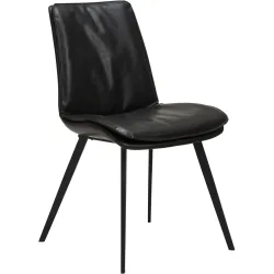 DAN-FORM Stuhl 2er-Set Fierce Schwarz Kunstleder 49 cm - Farbe: Black - Stuhl 2er-Set