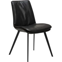 DAN-FORM Stuhl 2er-Set Fierce Schwarz Kunstleder 49 cm - Farbe: Black - Stuhl 2er-Set