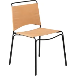 DAN-FORM Stuhl 4er-Set Paz Braun Leder 47 cm - Farbe: Hellbraun - Stuhl 4er-Set
