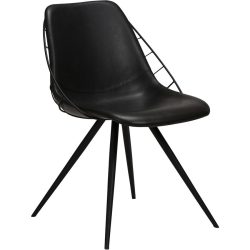 DAN-FORM Stuhl 2er-Set Sway Schwarz Kunstleder 51 cm - Farbe: Black - Stuhl 2er-Set