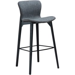 DAN-FORM Barhocker 2er-Set Paragon Grau Stoff/Holz 55.5 cm 103 cm - Farbe: Grey - Material: Stoff, Holz - Barhocker 2er-Set