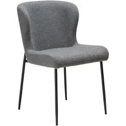 DAN-FORM Stuhl 2er-Set Glam Grau Stoff 50 cm - Farbe: stein - Stuhl 2er-Set
