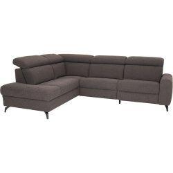 Ecksofa Simo Grau Stoff 270 cm 218 cm - Farbe: Dunkelgrau - Material: Polyester, Baumwolle - Ecksofa