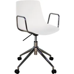 Bürostuhl Livio Weiss Kunststoff 53.5 cm 82.5 cm - Material: Polypropylen - Bürostuhl