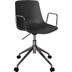 Bürostuhl Livio Schwarz Kunststoff 53.5 cm 82.5 cm - Material: Polypropylen - Bürostuhl