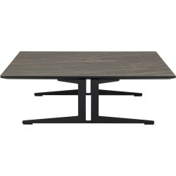 Salontisch Lux Grau/Schwarz Keramik/Metall 98 cm - Farbe: Dunkelgrau, Schwarz - Material: Keramik, Metall - Salontisch