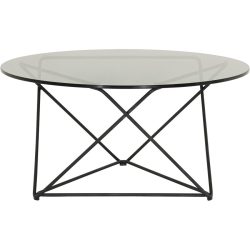 Salontisch Lux Transparent/Schwarz Glas/Metall 75 cm - Farbe: transparent, schwarz - Material: Glas, Metall - Salontisch