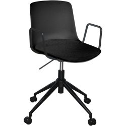 Bürostuhl Livio Schwarz Kunststoff 53.5 cm 82.5 cm Höhenverstellbar (manuell) - Material: Polypropylen - Bürostuhl
