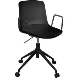 Bürostuhl Livio Schwarz Kunststoff 53.5 cm 82.5 cm Höhenverstellbar (manuell) - Material: Polypropylen - Bürostuhl
