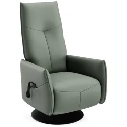 Relaxsessel Jura Grün Leder 73 cm 161 cm - Farbe: Olivgrün - Möbel Konfigurator: Traummöbel individuell zusammenstellen - Relaxsessel