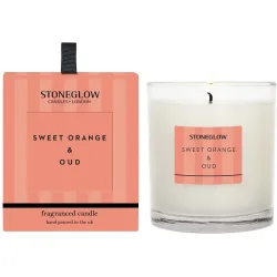 Stoneglow Duftkerze Modern Classic Orange Wachs/Glas 9 cm - Material: Glas/Wachs - Duftkerze