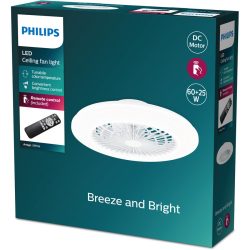 Ventilator Philips Weiss Kunststoff/Metall - LED - Lichtfarbe: Extra warmweiss - Helles Neutralweiss - Ventilator