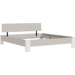 Bett Window Beige/Grau Holz 186 x 209 cm - Farbe: Greige - Material: Holzwerkstoff - Möbel Konfigurator: Traummöbel individuell zusammenstellen - Bett