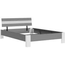 Bett Window Grau Holz 146 x 213 cm - Farbe: anthrazit - Material: Holzwerkstoff - Möbel Konfigurator: Traummöbel individuell zusammenstellen - Bett