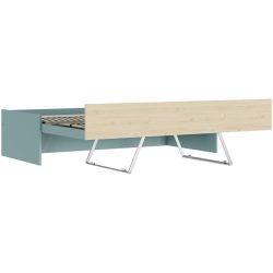 Bett Window Grau/Grün Holz 205 x 196.5 cm Ausziehbar - Farbe: grüngrau - Material: Holzwerkstoff - Möbel Konfigurator: Traummöbel individuell