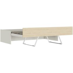 Bett Window Beige/Grau Holz 205 x 196.5 cm Ausziehbar - Farbe: Greige - Material: Holzwerkstoff - Möbel Konfigurator: Traummöbel individuell