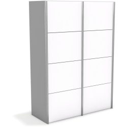 Kleiderschrank Window Grau Holz 148 cm 67 cm 214 cm - Farbe: lichtgrau - Material: Holzwerkstoff - Möbel Konfigurator: Traummöbel individuell