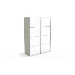 Kleiderschrank Window Beige/Grau Holz 148.3 cm 67 cm 213.9 cm - Farbe: Greige - Material: Holzwerkstoff - Möbel Konfigurator: Traummöbel individuell