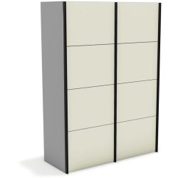 Kleiderschrank Window Grau Holz 148 cm 67 cm 214 cm - Farbe: lichtgrau - Material: Holzwerkstoff - Möbel Konfigurator: Traummöbel individuell